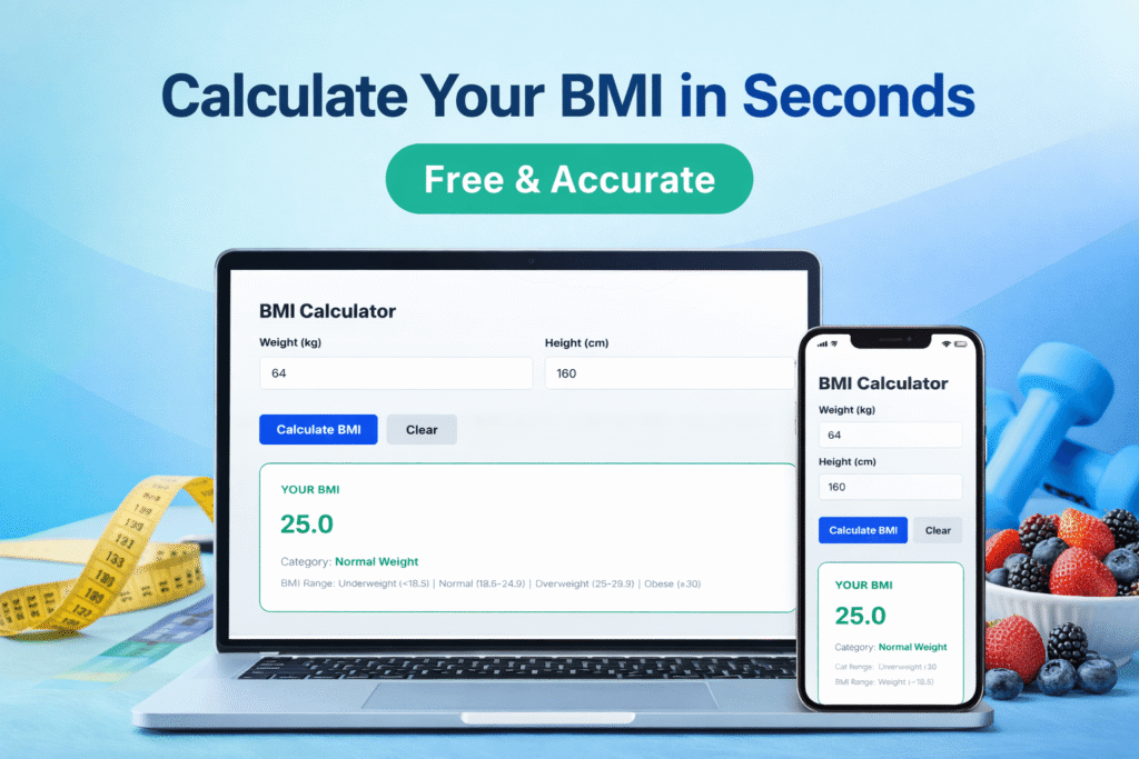 BMI Calculator Tool – Check Your Body Mass Index Online